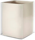IZOD – Wastebasket, Clear Hand-Painted Resin with Linen Interior and Modern Design, Contemporary Home Decor – Perfect for Bathroom, Bedroom, Kitchen or Office (Marina)