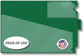 Doctor Stuff - Center Tab Vinyl Out Guides, Diagonal Cut Front Pocket, Top Charge Out Slip Pocket, Plastic File Folder, Letter Size 9" x 13-1/4", Green, 100/Box