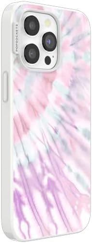 PopSockets iPhone 15 Pro Max Phone Case w/MagSafe- Coastal Dye Purple | Magnetic, Wireless Charging, Camera & Drop Protection, Purple, Aura, Rainbow, Colorful