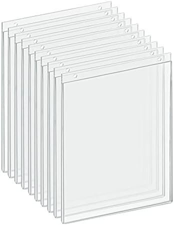 Azar 162714 Acrylic Vertical Wall Mount Sign Holder, 10 Count