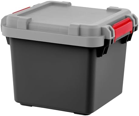 IRIS USA 4-Pack 8 Gallon Lockable Storage Trunk TrailBox, Dark Gray/Gray