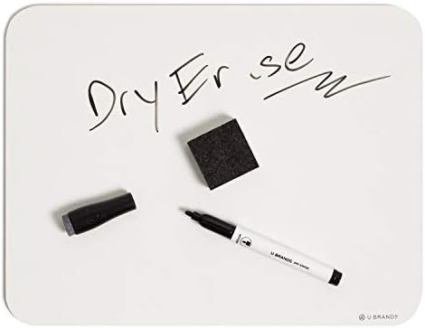 U Brands Mini Dry Erase Board for School, 6 Count with Markers and Erasers