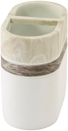 IZOD – Toothbrush Holder, Hand-Painted Resin with Marble Detail, Modern Home Decor – Perfect for Organizing Bathroom Essentials (Tidal)