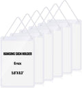Thyle 6 Pcs Business Retail Hanging Sign Holder 8.3 x 5.8 Inch Plastic Advertising Signage Sign Holder Craftsman's Stall Clear Poster Frame for Store Supermarket Exhibition Mall Restaurant Display