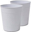 happimess Riley 2 Gal Hammered Steel Bin 10" H, Matte White, Set of 2