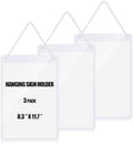 Thyle 3 Pcs Business Retail Hanging Sign Holder 8.3 x 11.7 Inch Plastic Advertising Signage Sign Holder Craftsman's Stall Clear Poster for Store Supermarket Exhibition Mall Restaurant Display
