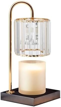 Mikasa 13.8 Inch Clear Glass Shade Electric Candle Warmer with Wood Base - Flameless Candle Melter for Home Decor, Safe Fragrance Diffuser Lamp, Fits Jar Candles Up to 4 Inches, 50W Halogen Bulb