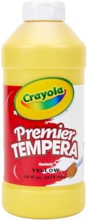 Crayola Premier Tempera Paint For Kids - Yellow (16oz), Kids Classroom Supplies, Great For Arts & Crafts, Non Toxic, Easy Squeeze Bottle