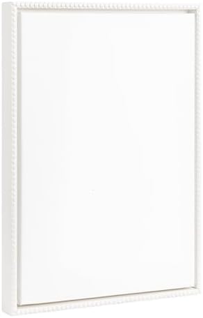 Kate and Laurel Sylvie Blank Framed Canvas Wall Art; 18x24 White Beaded; Vintage Modern Empty Canvas for Paint-Your-Own Art; Ready to Paint Premium Canvas Already Framed