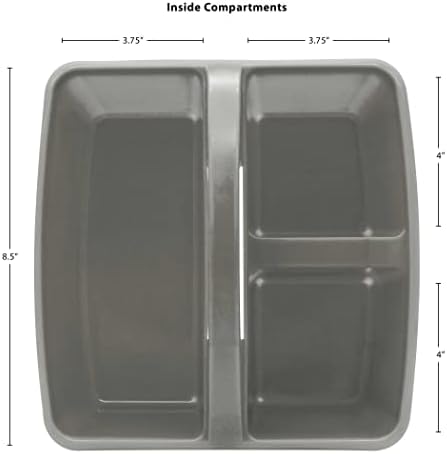 Teacher Created Resources Gray Portable Plastic Storage Caddy 6-Pack for Classrooms, Kids Room, and Office Organization, 3 Compartments