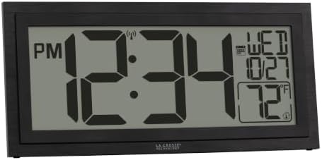 La Crosse Technology 515-1419-INT 15" LCD Textured Atomic Clock