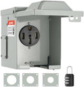 VEVOR 50 Amp RV Power Outlet Box, 125/250 Volt, Enclosed Lockable Outdoor RV Receptacle Box, NEMA 14-50R Weatherproof Electrical Panel, for RV Camper Trailer Motorhome Electric Car