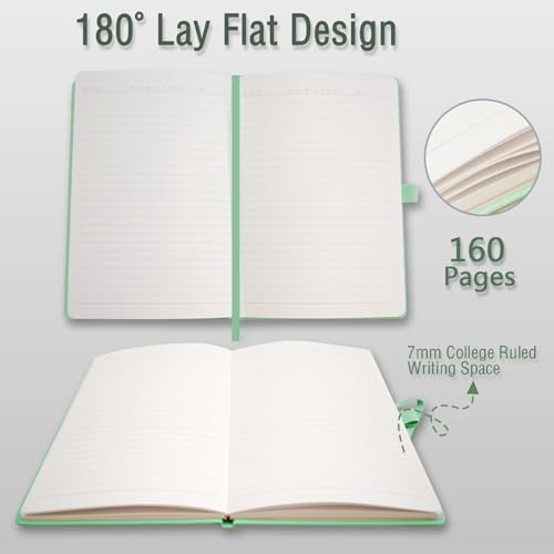 Heture Hardcover Notebooks, A5 Lined Journals Notebook for Writing 160 Pages, 8.2 x 5.5 inch, Colors Classic Ruled Notebooks for College/Work/Travel (Assorted Color, 12 Pack)