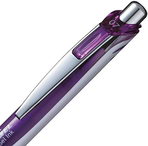 Pentel EnerGel Pearl Deluxe RTX Retractable Liquid Gel Pen, (0.7mm), Accent, Violet Ink, Box of 12 (BL77PW-V) (Pack of 2)