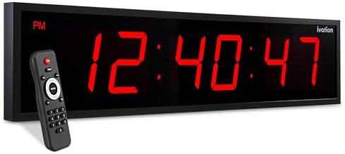 Ivation Oversized Digital Wall Clock with Large LED Display & Timer, 48"