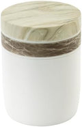 IZOD – Covered Jar, Hand-Painted Resin with Color-Blocked Marble Design & Lift-Off Lid, Decorative Storage for Bathroom, Kitchen, Bedroom or Office (Tidal)