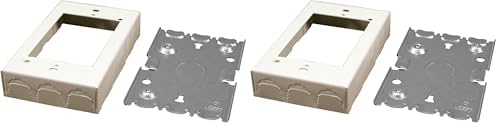 legrand WIREMOLD Metal Raceway, Extending Power, On-Wall, Outlet Box, Ivory, B-2 (Pack of 2)