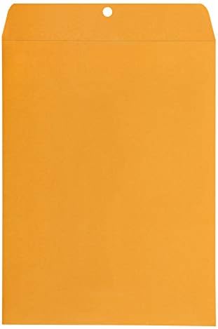 Amazon Basics Clasp Kraft Envelopes for Documents, Gummed Mailing Envelope, 9" x 12", 100-Pack