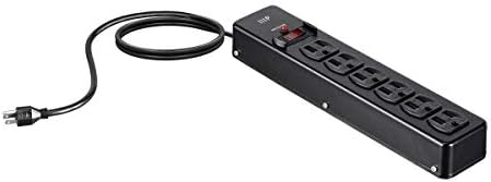 Monoprice Heavy Duty Metal Surge Protector - 6 Outlet Power Strip, 540 Joules, UL Certified, 6 Feet Cable, Black