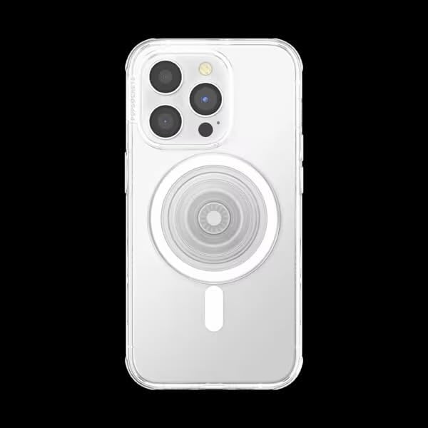 PopSockets Phone Grip for MagSafe, Magnetic Holder- Clear | Removable, For Kindle / Android / iPhone, With Magnet, Clear, Translucent