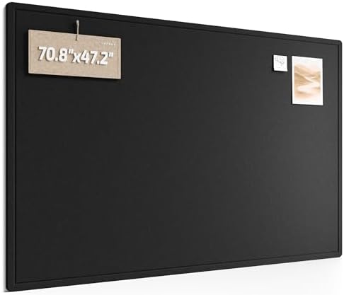 Fluxynara 70.8" x 47.2" Large Bulletin Board, Black