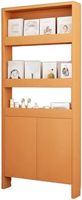 LINLIUA Behind the Door Bookshelf, 5 Shelf Behind Door Shelves with Storage, Space-Saving Wall Mount Narrow Bookcase Cabinet for Living Room Bedroom