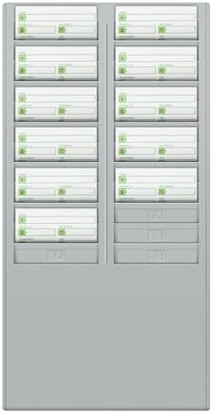 Flexzion Time Card Holder Wall Mount Rack 24 Pocket Slots Compatible with 7" inch Cards Pyramid Series 2000 6000 Attendance Time Payroll Recorder for Office Punch in Clock Out (Gray)