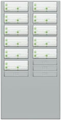 Flexzion Time Card Holder Wall Mount Rack 24 Pocket Slots Compatible with 7" inch Cards Pyramid Series 2000 6000 Attendance Time Payroll Recorder for Office Punch in Clock Out (Gray)