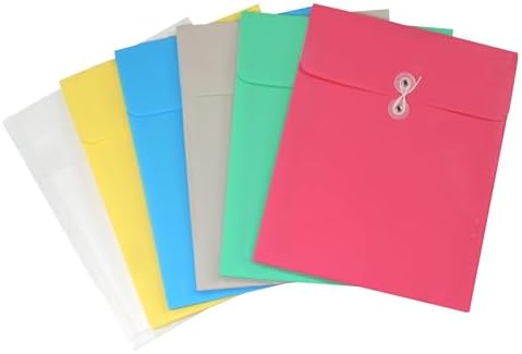 C-Line Reusable Poly Envelope with String Closure, 1-Inch Gusset, Top Load, Letter Size, Pack of 24 Envelopes, Assorted Colors (58020)