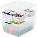 IRIS USA 18 Quart Clear Storage Organizer with Removable Dividers