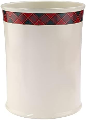 Spode - Waste Basket, Decorative Trash Can, Guest Bathroom Essentials, Holiday Home Decor Christmas Tree Tartan Collection