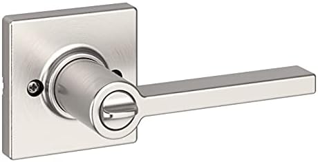 Kwikset Casey Door Handle, Satin Nickel | Interior Privacy Lock | For Bathroom and Bedroom | Reversible | Pack of 6
