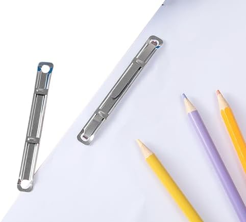 Metal File Fastener, 50 Pcs Stainless Steel 3.5 Inch 2 Hole Metal Paper Clips for Loose-Leaf and Office (50)