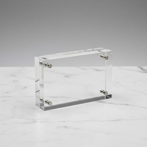 Azar Displays 104438 Clear Acrylic Magnetic Photo Frame Block 4.5x3