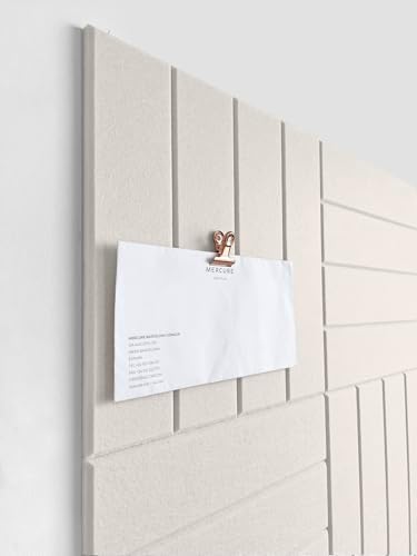 Felt Bulletin Board Tiles | Modern Cork Board Alternative | Large Cork Boards for Walls | Aesthetic Felt Wall Panels for Office & Home Decor | Pinboard & Photo Board (12-Pack) | Beige