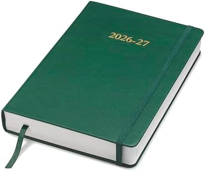 Wykeham's Executive 2026-27 Daily Journal Planner – Customization Available – Mid-Year Academic Diary – July 2026 to June 2027 (Racing Green, 8.5"×5.5")