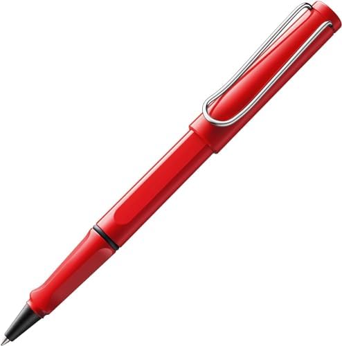 Lamy safari red - Rollerball Pen with ergonomic grip & line width M - for pleasant long writing - made of robust ASA plastic - including rollerball refill M 63 in black