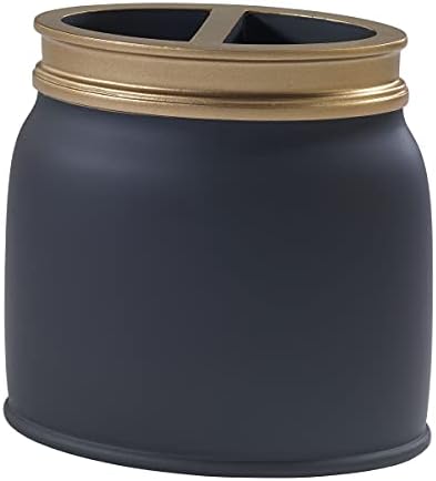 Avanti Linens - Toothbrush Holder, Countertop Bathroom Accessories, Modern Home Decor (Memphis Collection, Black)