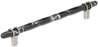 Amerock 8" Carrione Marble Black/Satin Nickel Drawer Pull
