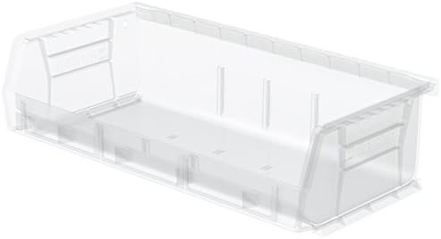 Akro-Mils 30232 AkroBins Plastic Storage Bins, 5"x11"x3", Clear, 8-Pack