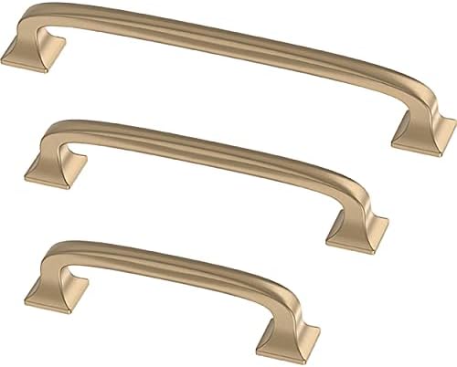 Franklin Brass (10-Pack) – Champagne Bronze Cabinet Handles, 5-1/16 Inch Hole Center, Pulls for Drawers, Kitchen Cabinet Door, Dressers | Lombard
