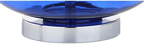 JONATHAN Y Cecile 25.5" Metal Glass Lamp, Cobalt Blue/Chrome, Set of 2