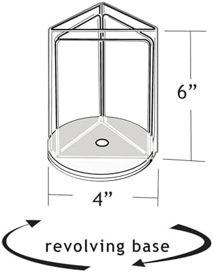 Azar Displays 193726-WHT 4x6 Three-Sided Revolving Sign and Menu Holder - Vertical Acrylic Display Stand for Restaurants, Offices, and Retail Spaces