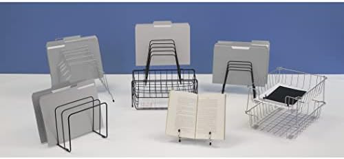Fellowes Step File Wire Organizer Rack | 6 Sections | Black | 72613 | Pack of 4