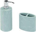 Nicole Miller - Bathroom Set, 2pc Resin Countertop Accessories, Dorm Room Essentials (Kendall Collection, Oasis)