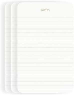 Small Lined Notepads for Work, Gold Foil, 6.3 x 3.9 in, 3 Pack, 225 Sheets