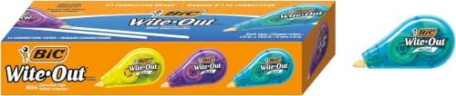 BIC Wite-Out Mini Correction Tape, White, No Dry Time, Long Lasting, 12-Count (Pack of 12)