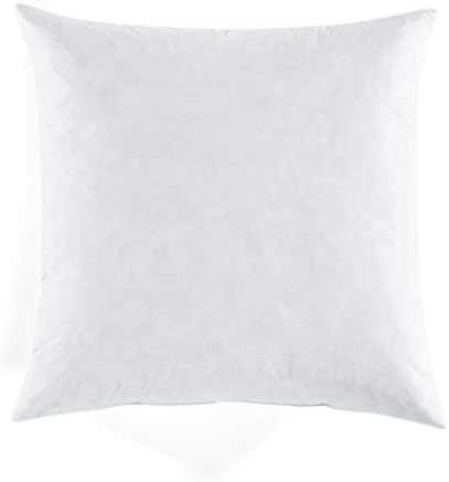 Lush Decor Feather Down in Cotton Cover Decor Pillow Insert, 21" x 21", White