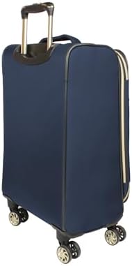 Kenneth Cole REACTION Chelsea 2-Piece Bundle - 20" Chevron Expandable 8-Wheel Carry-On Suitcase & Matching 15" Laptop Backpack, Navy