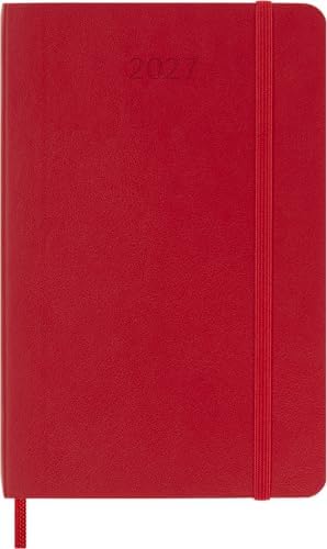 Moleskine 2027 12-Month Weekly Planner, Pocket, Scarlet Red, Softcover